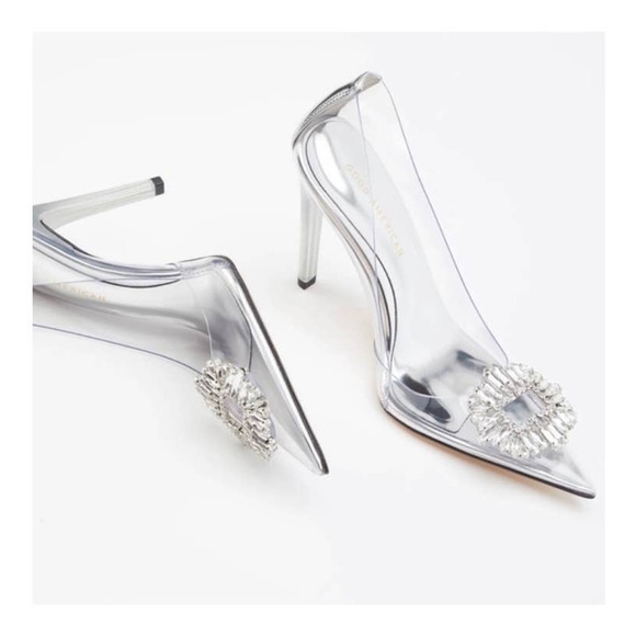 Good American Cinder-Rella Pumps Size 9.5 Glass Lucite GA275JPB-E - Picture 9 of 12